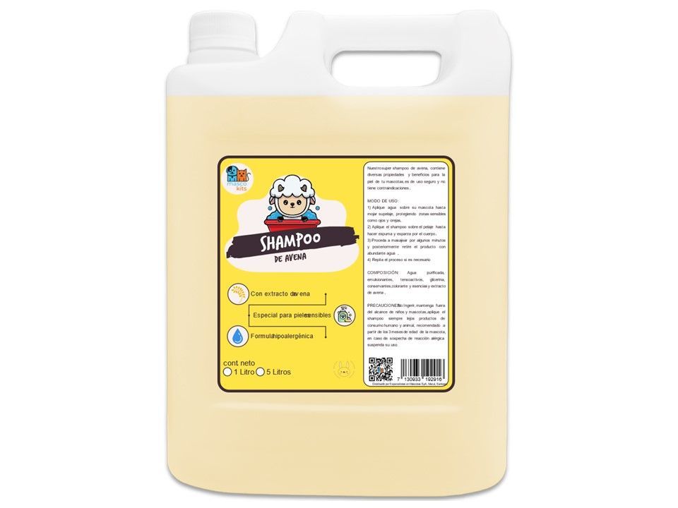 Shampoo De Avena Orgánico 5 Litros Perros & Mascotas-0
