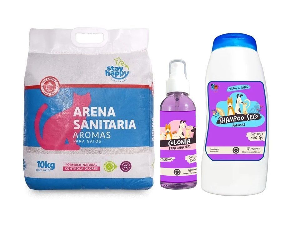 Arena Ultra Aglutinante Para Gatos 10kg + Colonia + Shampoo-0