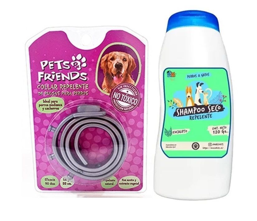 Mini Kit Para Perro Collar Antipulgas + Shampoo Repelente-0