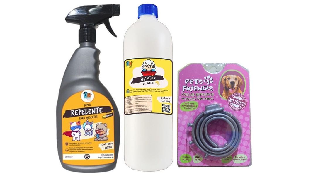 Kit Repelente Para Perro + Shampoo Avena + Collar Anti Pulgas-0