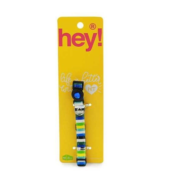 Collar Para Tu Mascota Gato De Nylon Rayado Hey-2