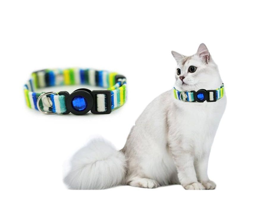 Collar Para Tu Mascota Gato De Nylon Rayado Hey-0