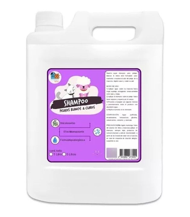 Shampoo Pelaje Blanco 5 Litros Perros & Mascotas-0