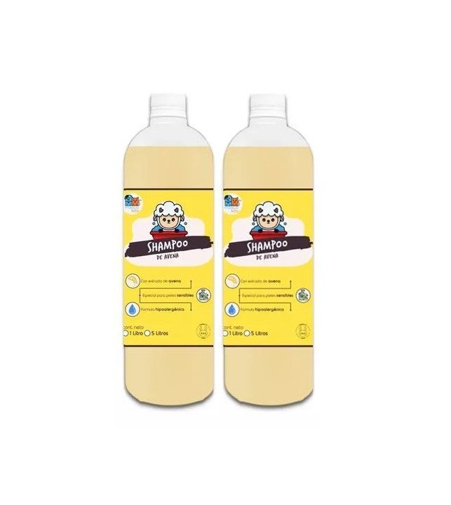 Pack 2 Shampoo Avena Orgánico 1 Litros Perros & Mascotas-0