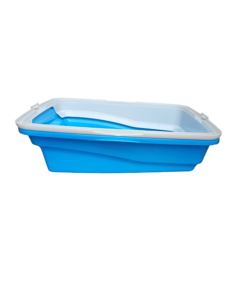 Arenero Ó Bandeja Sanitaria Con Borde + Pala Para Gatos Azul-2