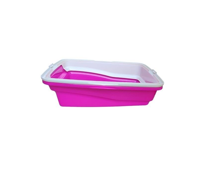 Arenero Ó Bandeja Sanitaria Con Borde + Pala Para Gatos Rosa-2