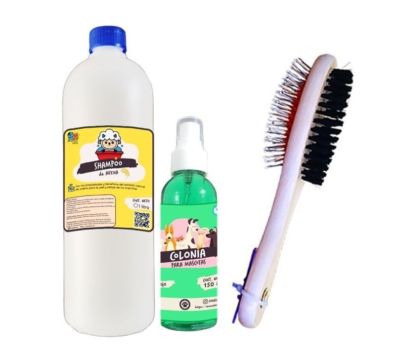 Kit Para Perros Shampoo Avena 400ml + Colonia 150ml Mango + Peine-0