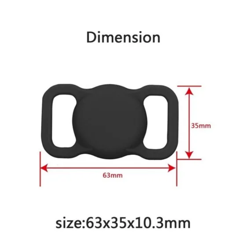 Funda Para Collar Mascotas Airtag De Apple Perro Gato Negro-1
