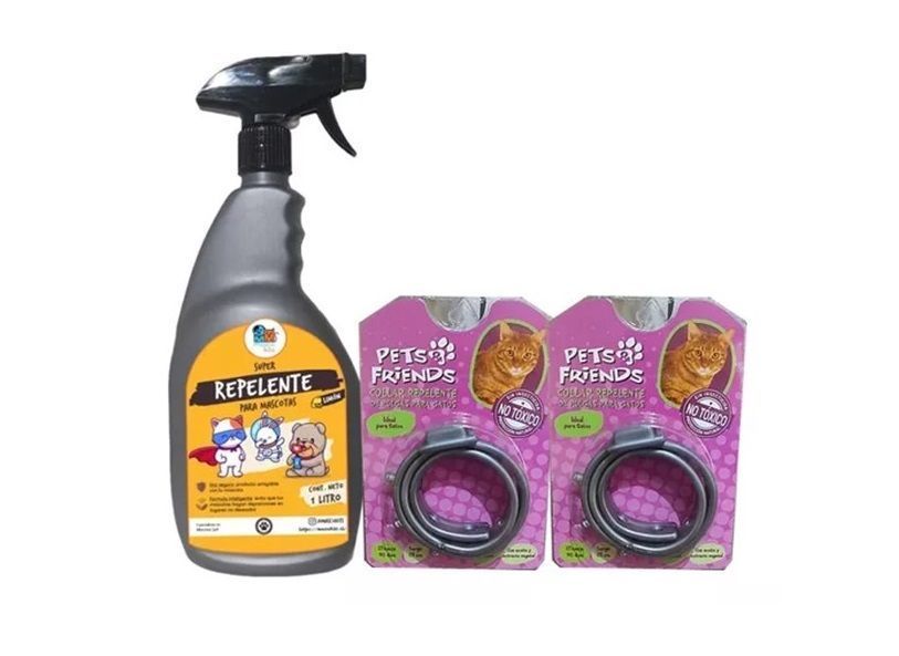 Kit Para Gatos Super Repelente  X2 Collar Antipulgas-0