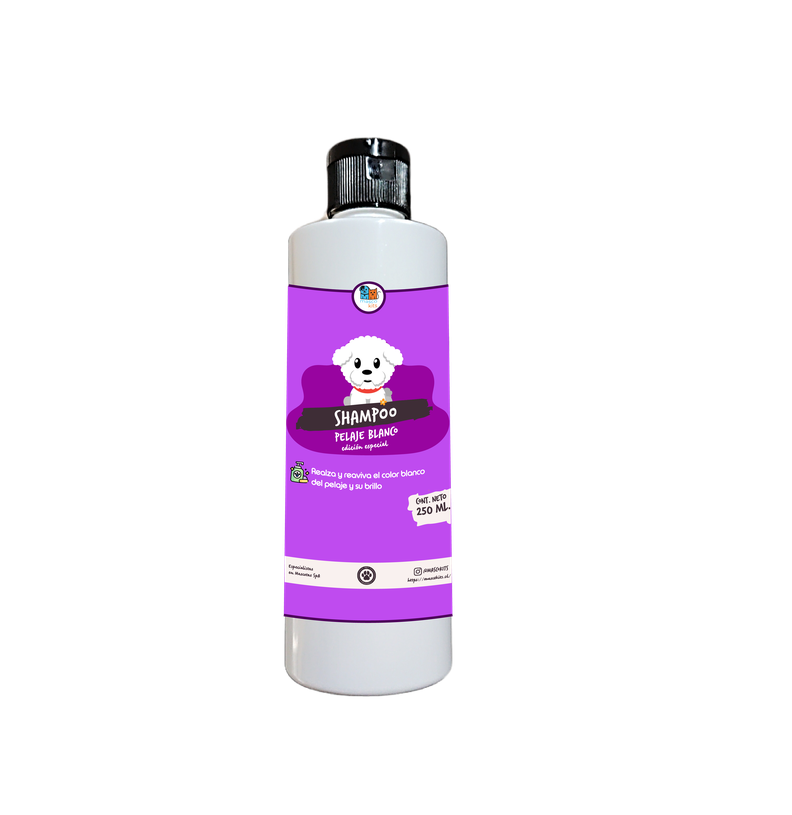 Shampoo Para Perros Y Mascotas 250 Ml Natural Pelaje Blanco-0