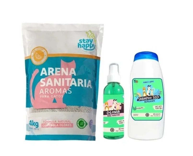 Arena Ultra Aglutinante Para Gatos 4kg + Colonia + Shampoo-0