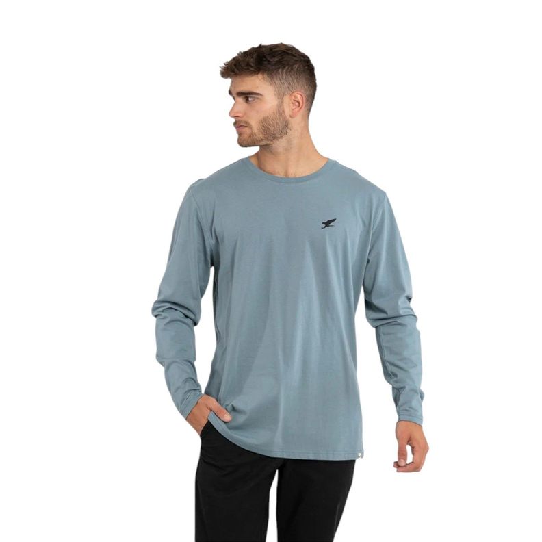 Polera Orgánica Manga Larga Vertical Logo Hombre Falcone-0