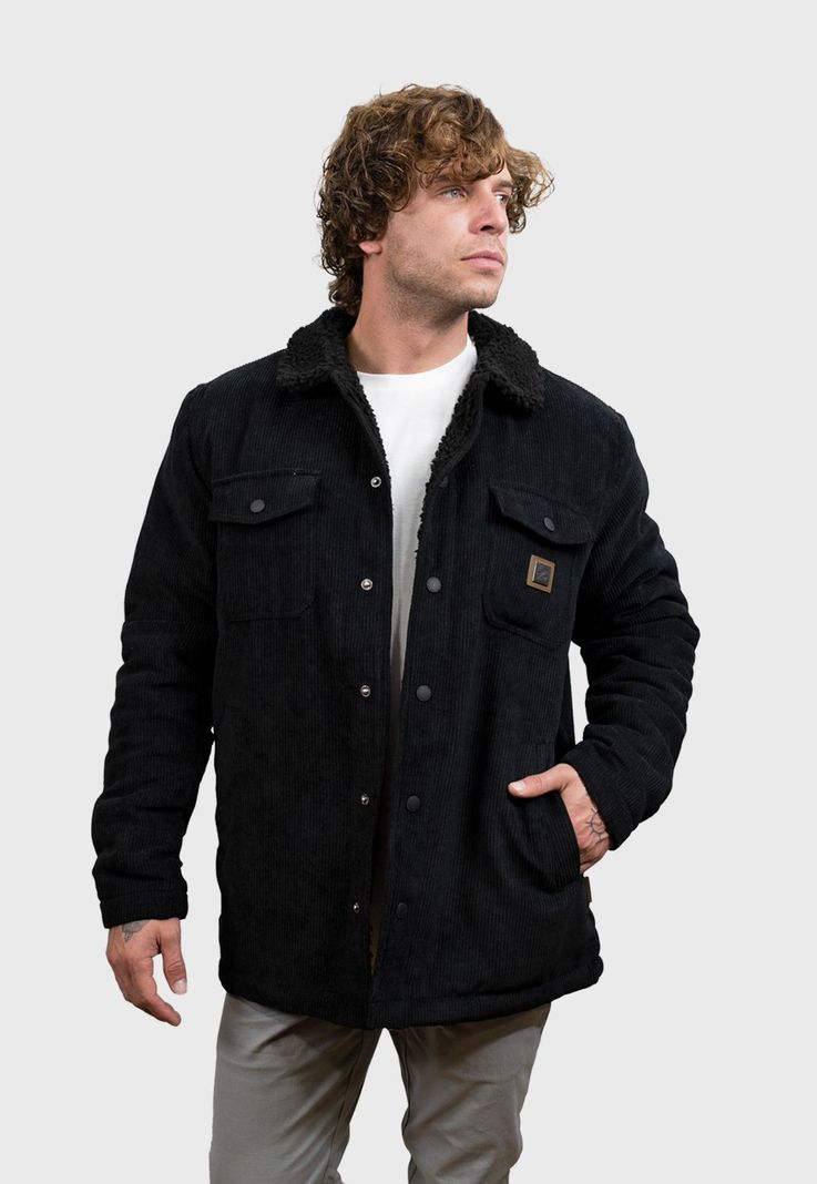 Chaqueta Harvester Negro Hombre Falcone-4