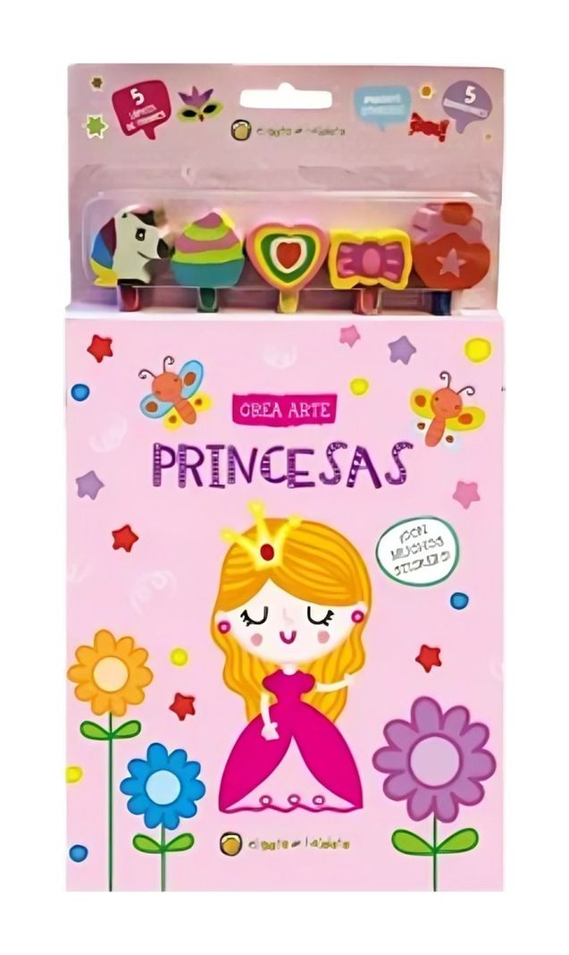 PRINCESAS *CREA ARTE: LÁPICES, BORRADORES Y STICKERS*  | VA-0