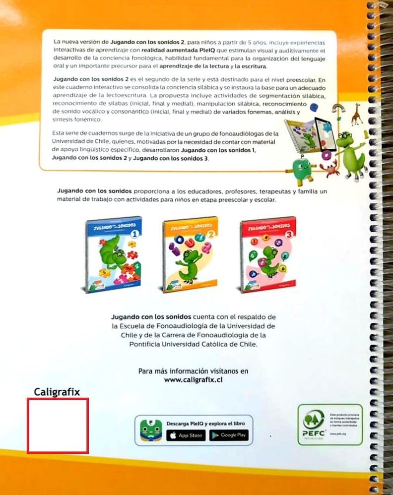 JUGANDO CON LOS SONIDOS Nº2 -REALIDAD AUMENTADA. Editorial: Editorial Caligrafix-1