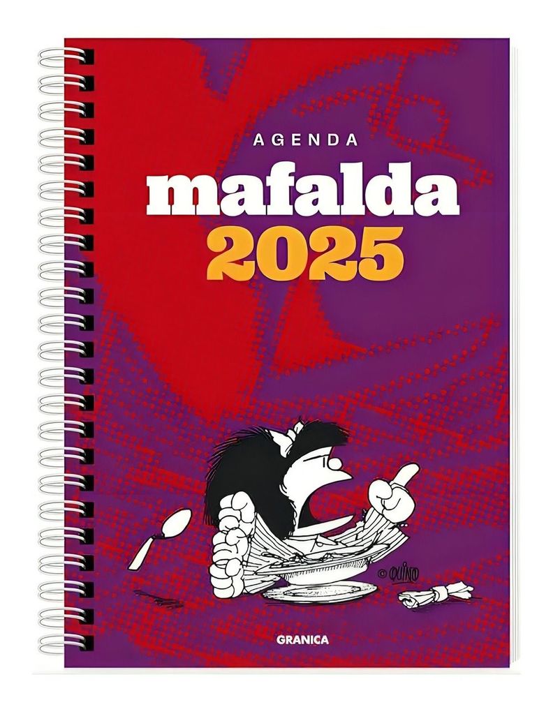 Agenda Mafalda 2025 Anillada Feminista Violeta-Rojo | Quino | 391-0