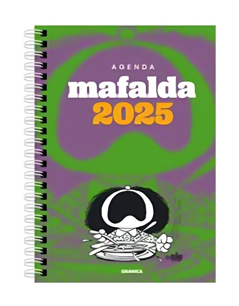 Agenda Mafalda 2025 Anillada Feminista Verde-Gris | Quino | 551-0