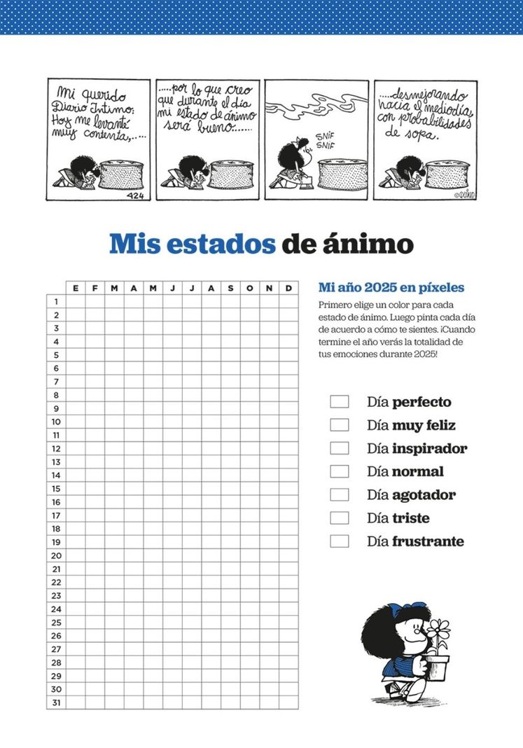 Agenda Mafalda 2025 Anillada Columna Verde | Quino | 346-2