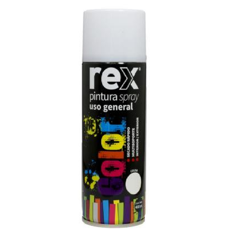 Pintura Acrílica Spray Uso General  Blanco 400ml Rex B34-0