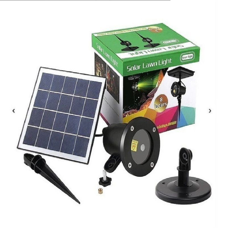 Foco Rgb Proyector Solar Led Multicolor Exterior Estaca-0