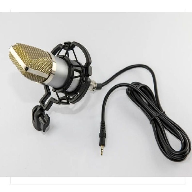 Microfono Condenser Lujo C/ Soporte Compu Chat Youtuber Htec-0