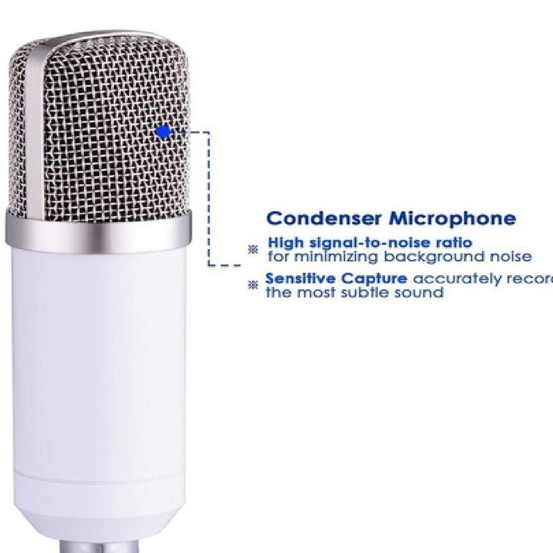 Microfono Condenser Lujo C/ Soporte Compu Chat Youtuber Htec-5