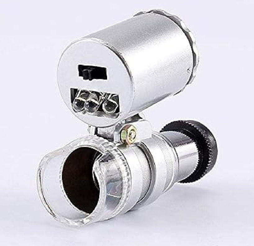 Mini Microscopio Bolsillo 60x  Con Luz Led Y Uv B19-1