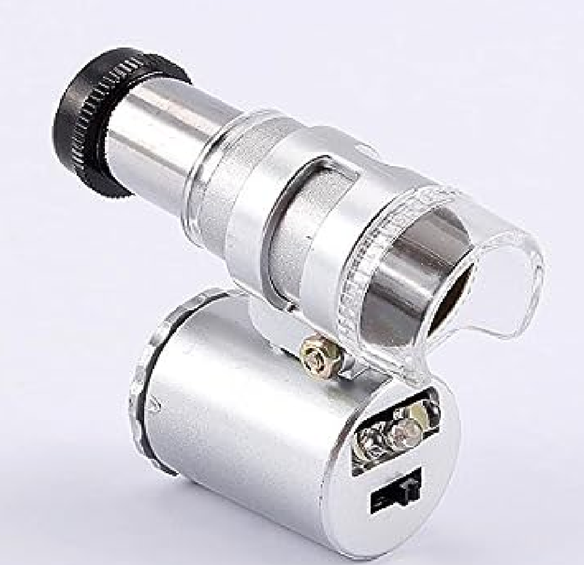 Mini Microscopio Bolsillo 60x  Con Luz Led Y Uv B19-2