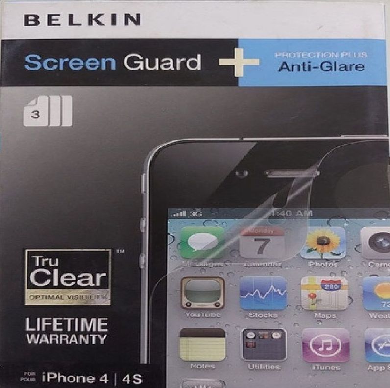 Film Protector De Pantalla Para iPhone 4/4s Pack 3 Laminas.--0