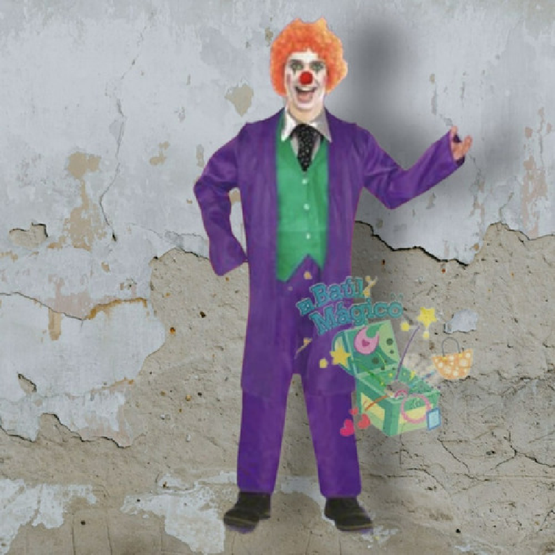 Disfraz Joker Morado Adulto, Corbata Incluida cd18146-0