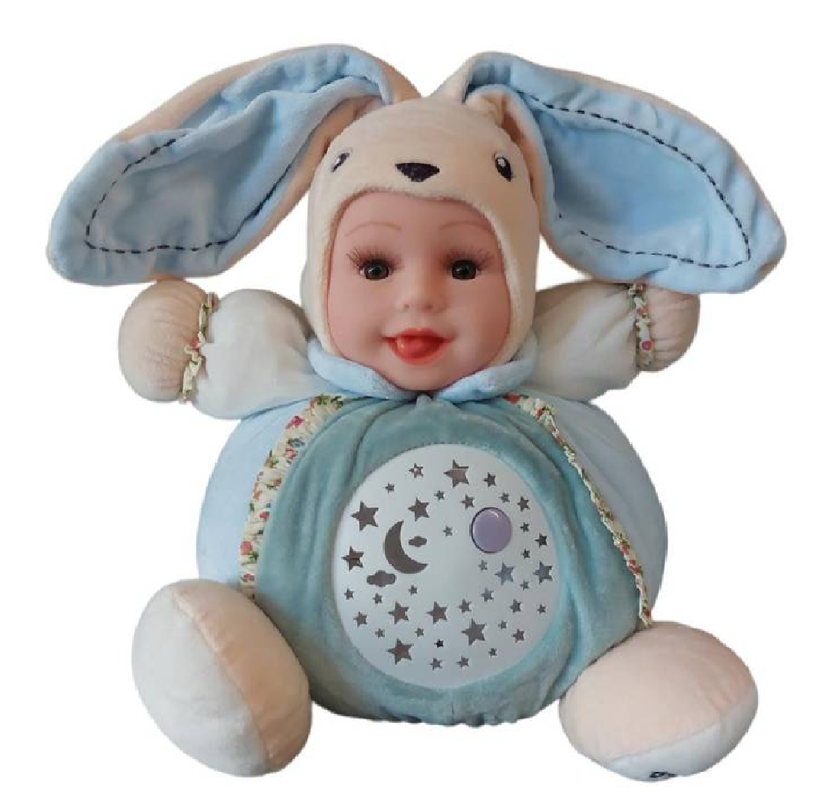 Muñeca Espanta Cuco Proyector Musical Bebe Con Gorro Animal-2