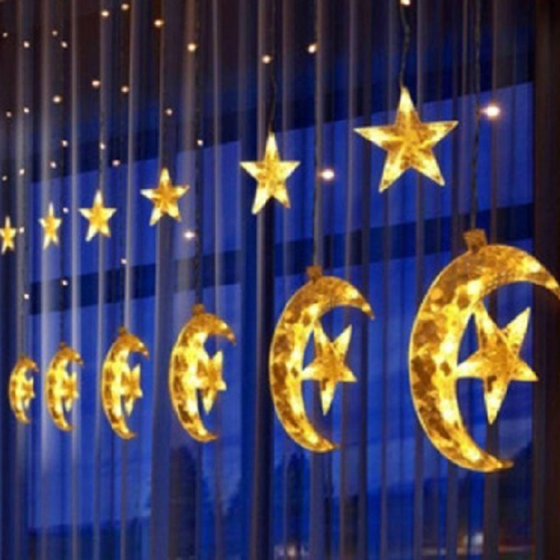 Cortina De Luna Y Estrella Led 2022-41 Color Calido-4