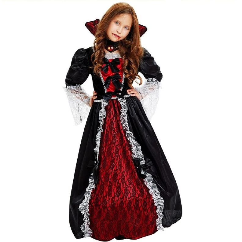 Disfraz Vampiresa Medieval, Incluye Cuello Y Vestido c:17028-0