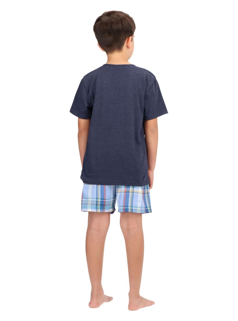 Pijama Corto Infantil Algodón Azul Mota-2