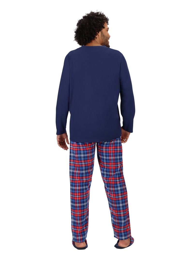 Pijama largo algodón Azul-2