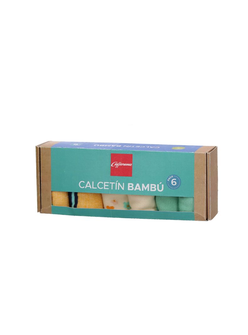 Calcetin Tobillo Bambú multicolor Pack 6 Caffarena-7