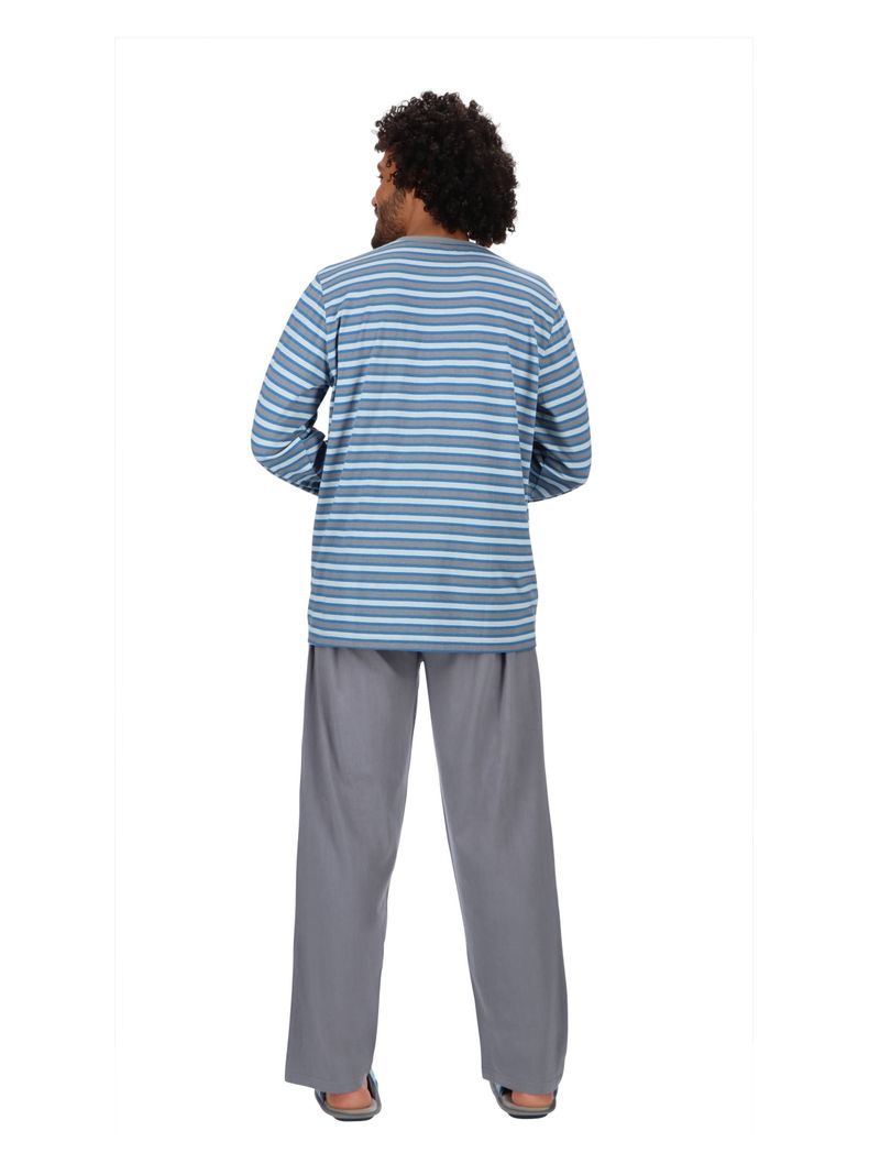 Pijama largo algodón Gris Mota-2