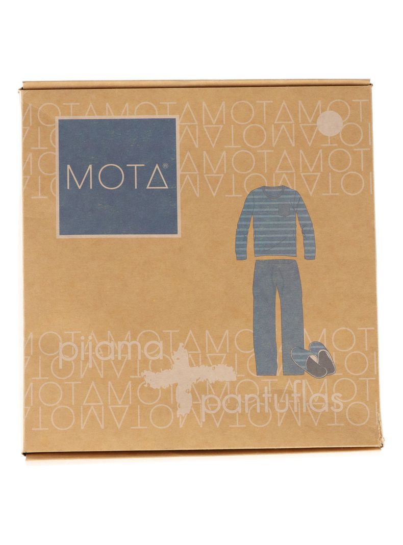 Pijama largo algodón Gris Mota-4