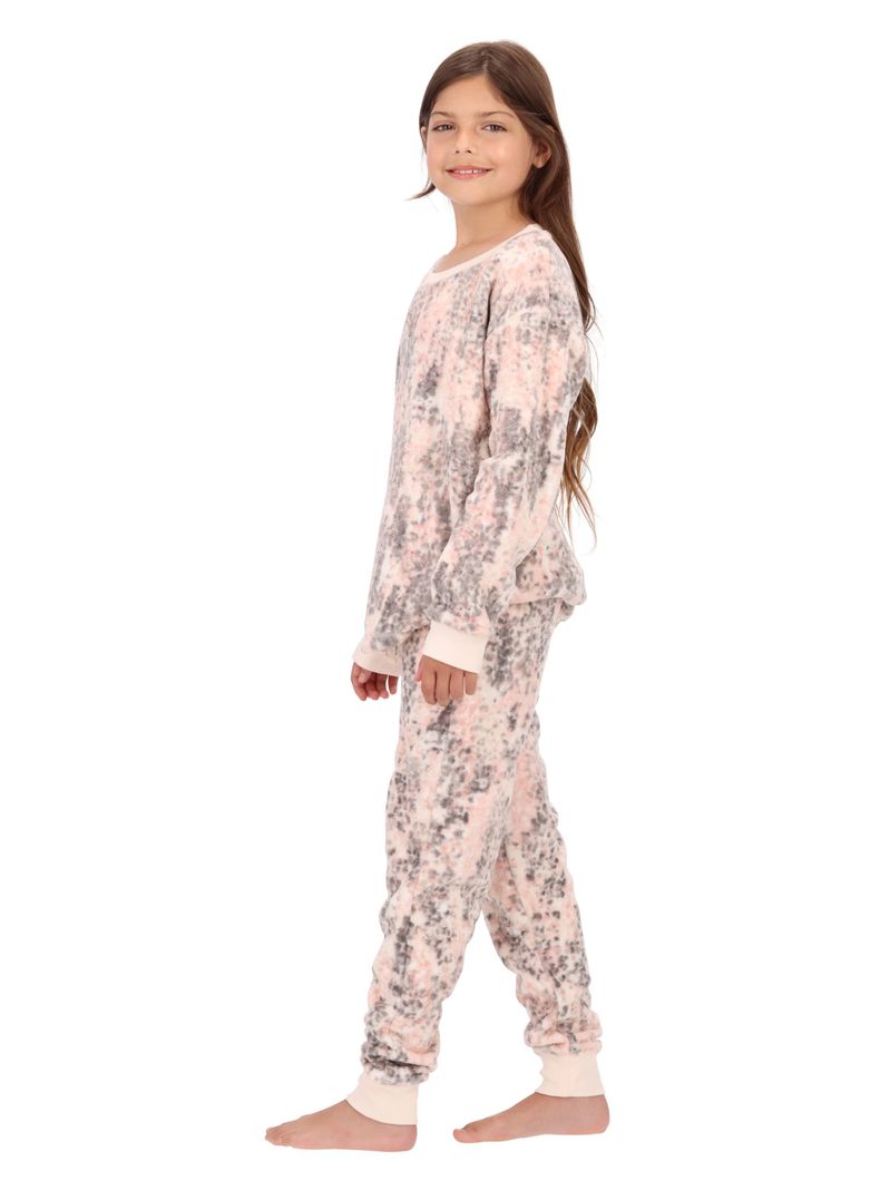 Pijama Coral Fleece Niña Rosado Caffarena-1