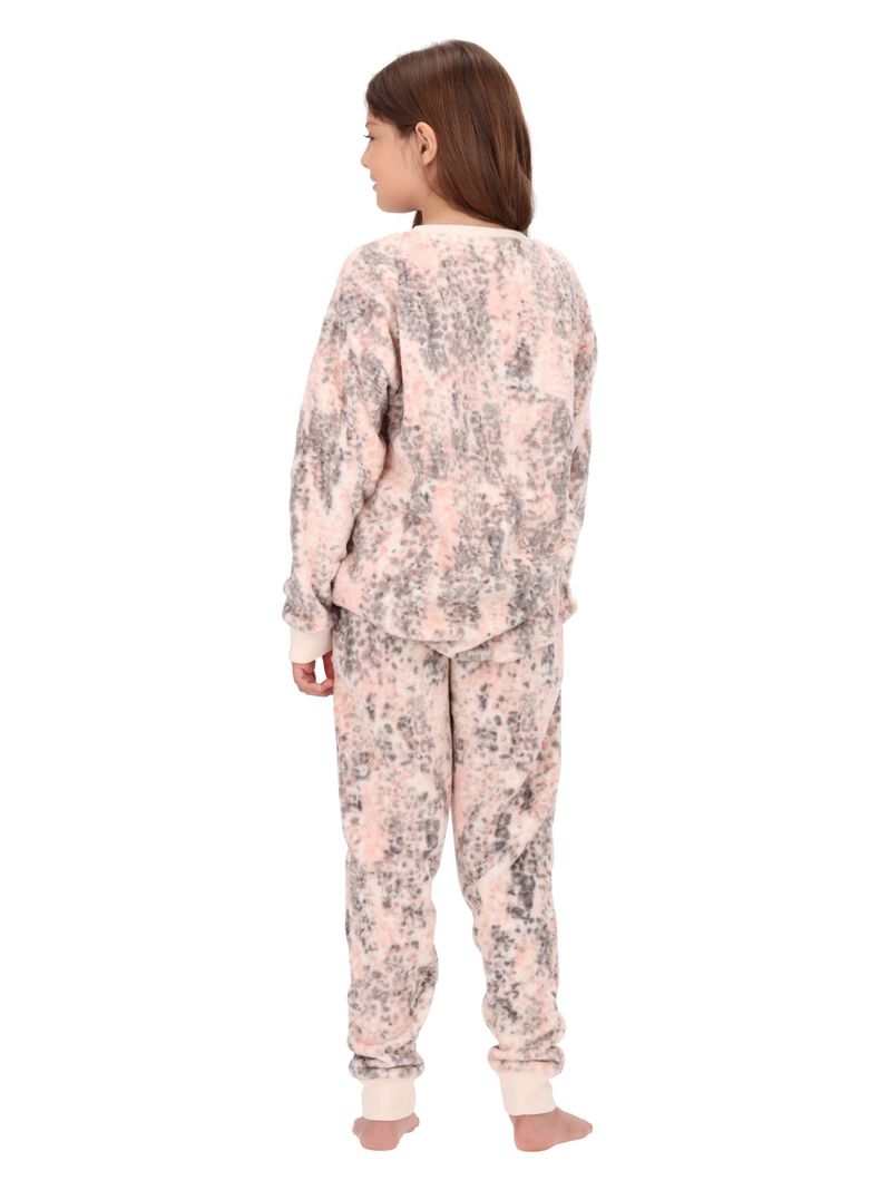 Pijama Coral Fleece Niña Rosado Caffarena-2
