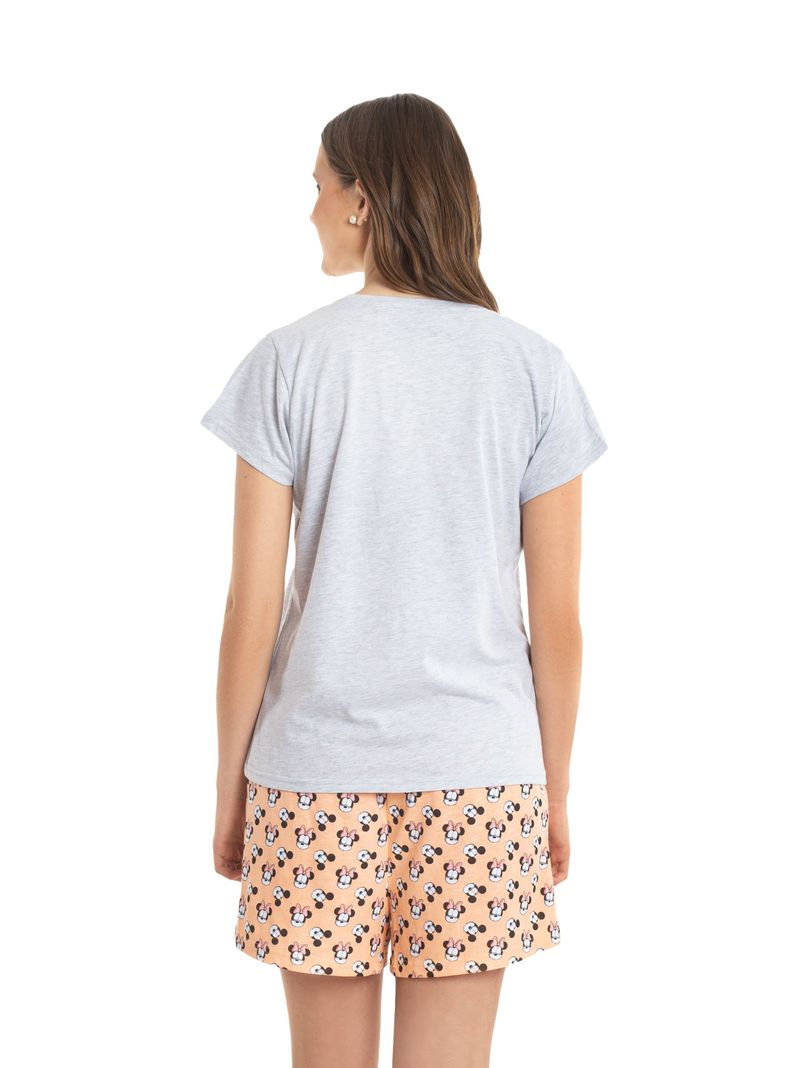 Pijama Algodón Mujer Minnie Gris Caffarena-5