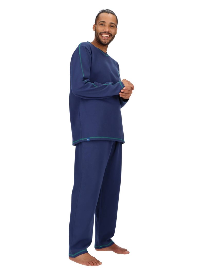 Pijama largo algodón Mota Azul-2