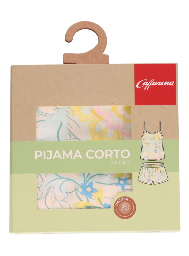 Pijama Corto Viscosa Amarillo Caffarena-4