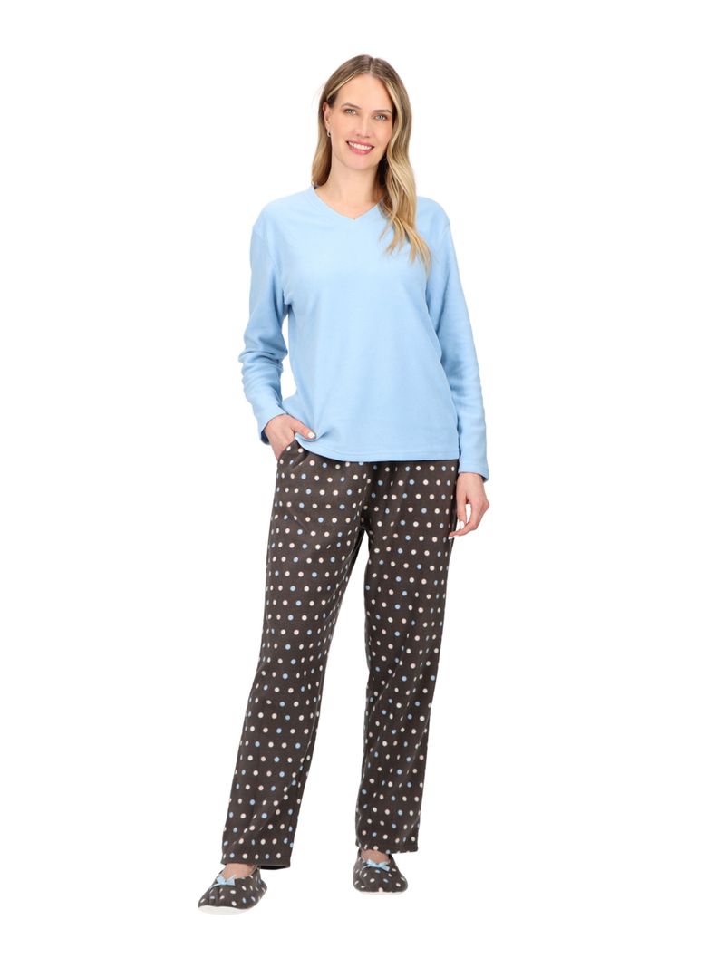Pijama Largo Micropolar Caffarena.-0
