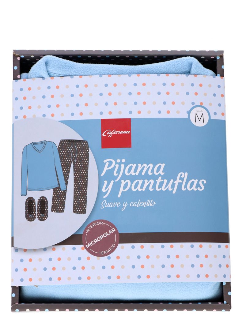 Pijama Largo Micropolar Caffarena.-4
