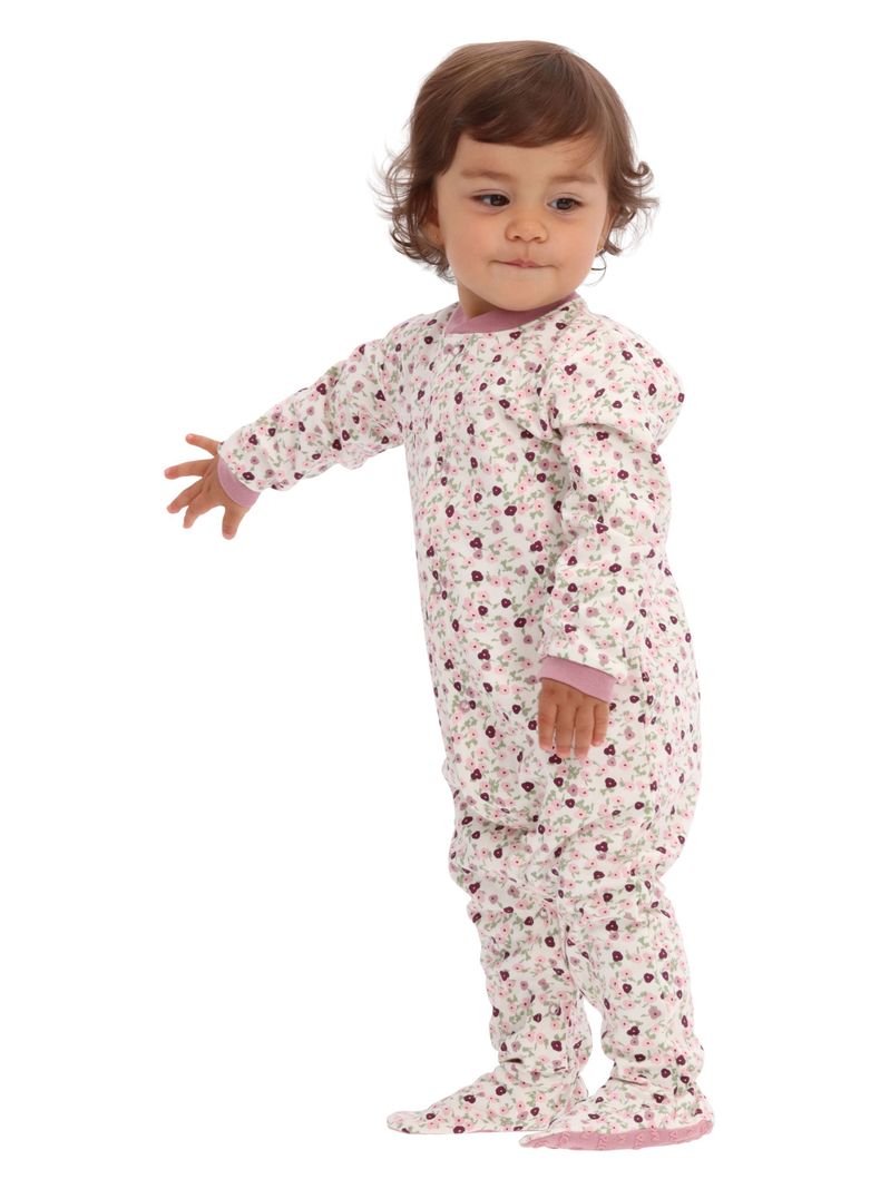 Pijama Niña Algodón Malva Motita-0