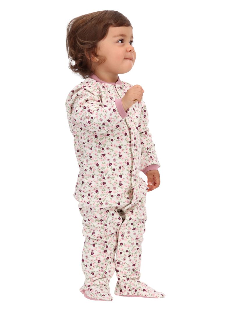 Pijama Niña Algodón Malva Motita-1
