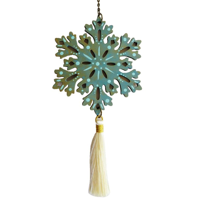 Colgante móvil mandala Flor de madera-1