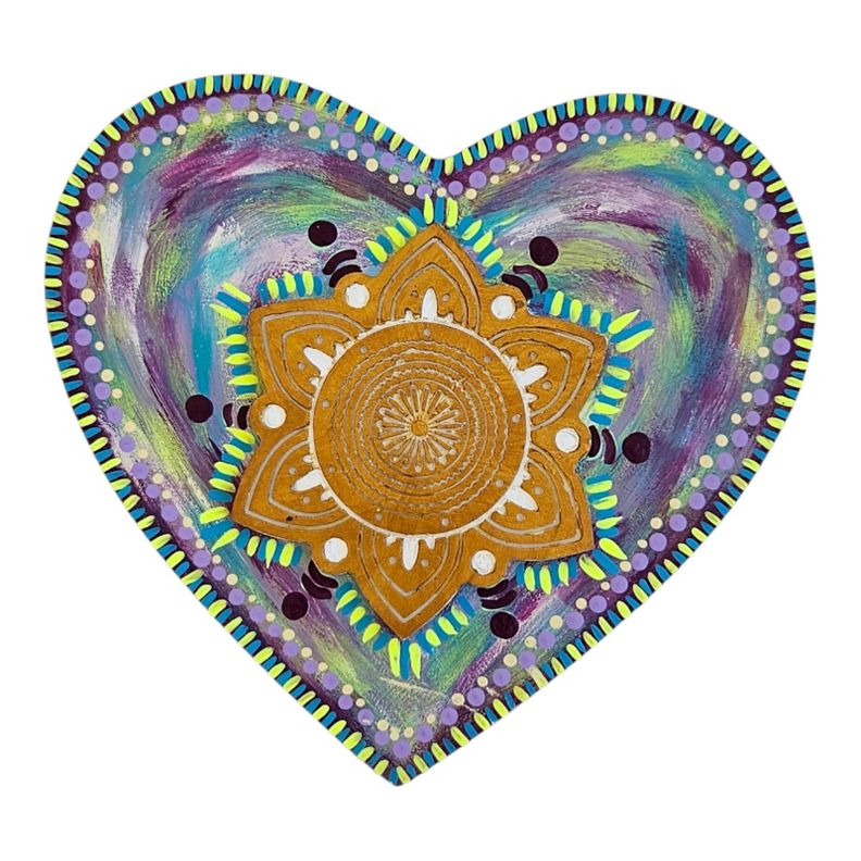CUADRO CORAZON MANDALA 20CM
