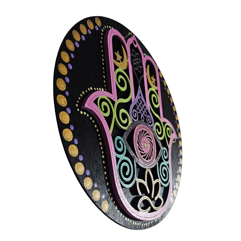 Cuadro mano de fátima hamsa de madera-1